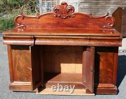 1900's Large Mahogany 4 Door Sideboard with Back