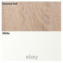 2 Door Wardrobe & 4 Drawer Chest in White & Sonoma Oak Bedroom Furniture Set NEW
