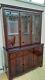 2 Piece Large Mahogany Display Cabinet With Lighting And 3 Drawers