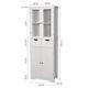 4 Tier Freestanding Kitchen Cupboard Pantry Storage Cabinet White With 2 Drawers