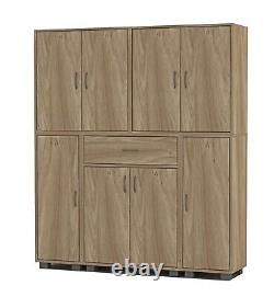 8 Door Large Bookshelf wit 1 Drawer Storage Cabinet Bookcase Cupboard Display