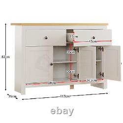Arlington Sideboard 2 Drawer 3 Door Large Cabinet Cupboard MDF Furniture White