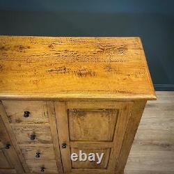 Attractive Large Rustic Vintage Cabinet With Cupboards And Drawers