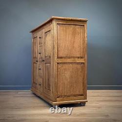 Attractive Large Rustic Vintage Cabinet With Cupboards And Drawers