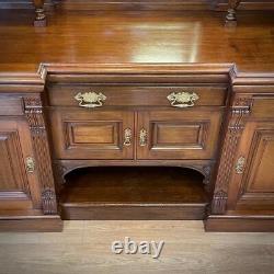 Attractive Very Large Antique Victorian Carved Oak Mirror Back Sideboard