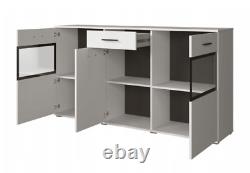 BEST WHITE Large Sideboard Modern Cupboard TV Cabinet Furniture Door Drawer