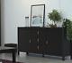 Barcelona Large Wide Sideboard Buffet Unit With 2 Doors + 3 Drawers In Black