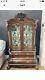 Beautiful Large Dark Wood Glass Door Cabinet, With 1 Shelf And 3 Drawers