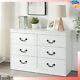 Bedroom Chest Of Drawer White Storage 6 Drawers Wide Dresser Large Drawer Closet