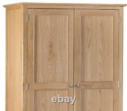 Bergen Light Oak Large 2 Door 1 Drawer Wardrobe / Scandinavian Style Retro