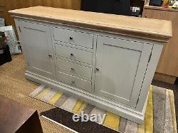 Bespoke Oak 4 Drawer, 2 Door Large Sideboard/ Buffet Grey NEW (RRP £599)