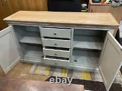 Bespoke Oak 4 Drawer, 2 Door Large Sideboard/ Buffet Grey NEW (RRP £599)