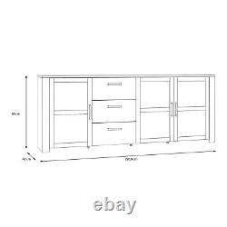 Bohol 3 Door 3 Drawer Large Sideboard in Riviera Oak/Grey Oak
