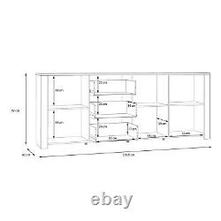 Bohol 3 Door 3 Drawer Large Sideboard in Riviera Oak/Grey Oak