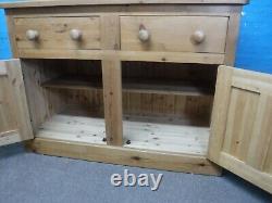 CHUNKY SOLID WOOD 2DOOR 2DOVETAILED DRAWER SIDEBOARD H93cm W125cm LARGE DEPTH