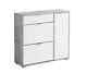 Cante Concrete Grey And White Large Shoe Cabinet With Drawer And Revolving Doors