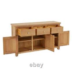 Cheshire Limed Oak Large 3 Drawer 3 Door Sideboard -Lounge Kitchen Cabinet- LR37