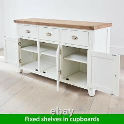 Cheshire White Painted Large 3 Drawer 3 Door Sideboard Wide Cupboard CW37