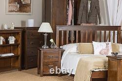 Chest of Drawers 4 Drawer Large Storage Solid Pine Dark Wooden Bedroom Mi Baltia
