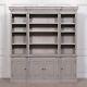 Classic French Style Large Breakfront Distressed Painted Grey Dresser Bookcase