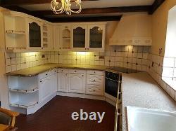 Complete large kitchen carcasses, doors and drawers, worktops and tap