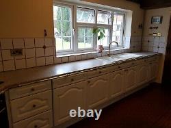 Complete large kitchen carcasses, doors and drawers, worktops and tap