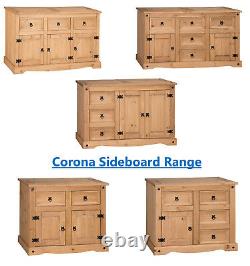Home Discount Corona Sideboard 1 Door 4 Drawer Solid Pine Wood