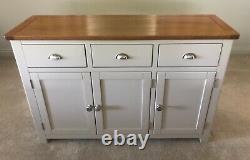 Cotswold Company Large 3 Door & Drawer Sideboard in Oak + Lundy Stone