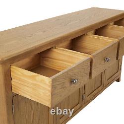 Cotswold Rustic Smoked Oak Extra Large 4 Drawer 4 Door Sideboard