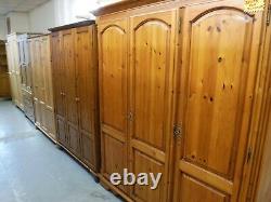 DOVETAILED LARGE CHUNKY RUSTIC SOLID WOOD 2DOOR 1DRAWER WARDROBE H199 W92 D60cm