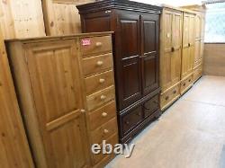 DOVETAILED LARGE CHUNKY SOLID WOOD 2DOOR 2DRAWER WARDROBE H195 W147cm -see shop