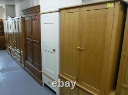 DOVETAILED LARGE SOLID WOOD 2DOOR 2DRAWER WARDROBE H201 W145 D56cm- see our shop