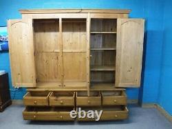 DOVETAILED LARGE WIDE CHUNKY SOLID WOOD TRIPLE 3DOOR 6DRAWER WARDROBE see shop