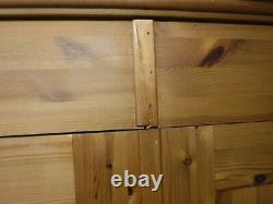 DOVETAILED WIDE LARGE SOLID WOOD 2DOOR 2DRAWER WARDROBE H199 W146cm- SEE SHOP
