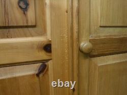DOVETAILED WIDE LARGE SOLID WOOD 2DOOR 2DRAWER WARDROBE H220 W140cm- SEE SHOP