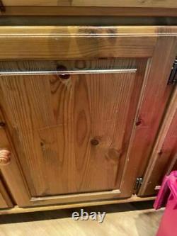 DUCAL Large Pine Dresser, 6 Cupboards (2 Glazed), 4 Drawers, 2 Shelves, 175cm W