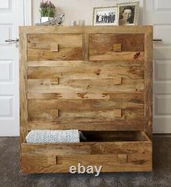 Dakota Furniture Solid Mango Wood Large Bedroom Drawers (10l)