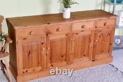 Delivery Options Large Secondhand Pine Sideboard Waxed Solid Thick Pine Waxed