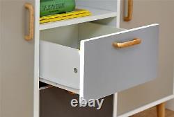 Delta Large Sideboard Storage Unit 2 Door 2 Drawer in White / Grey