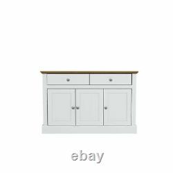 Devon White Large Sideboard / Storage Unit With 3 Doors & 2 Drawers