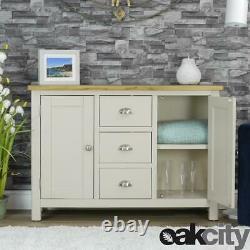 Dorset Grey Oak Sideboard Large 2 Door 3 Drawer Cabinet Truffle Grey
