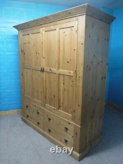 Dovetailed Large Rustic Chunky Solid Wood 2 Door 4 Drawer Wardrobe Visit Shop