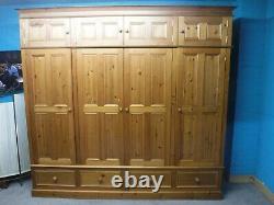 Dovetailed Solid Wood Very Large Quad 4door 4drawer Wardrobe +topboxes- See Shop
