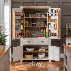 Downton Grey Painted Kitchen Large Double Larder Pantry Cupboard -Kitchen DT60