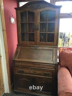 Dresser Display Cabinet Cupboard Sideboard Large Wooden Brown Upcycle Project