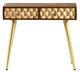 Edisa Honeycomb Effect Solid Mango Living Room Furniture With Gold Metal Legs
