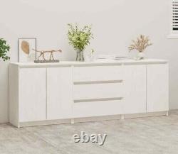 Extra Large Sideboard TV Stand White Modern Cupboard Cabinet Buffet Unit Pine