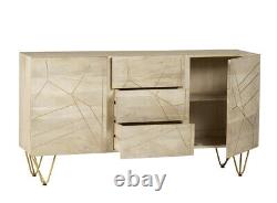 Extra Large Sideboard with 2 Doors and 3 Drawers Dallas Light Mango Wood