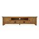 Extra Large Tv Stand Unit Cabinet Rustic Oak 2 Door Drawer Zelah Solid Wood