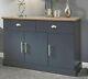 Farmhouse Sideboard Country Style Large Cabinet Dark Blue Storage Unit Buffet